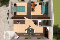 3D Planos Casa Prefabricada 36 metros cuadrados